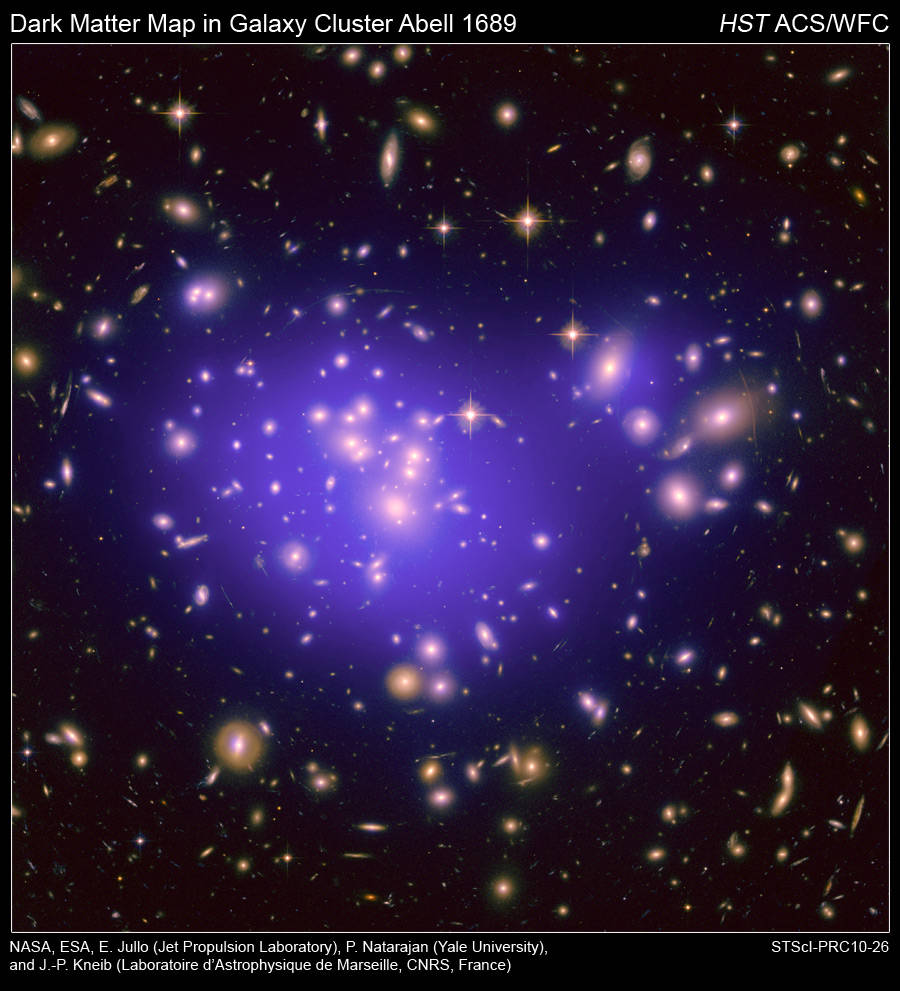 Dark matter map in galaxy cluster Abell 1689