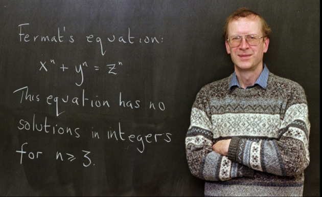 Andrew Wiles, with the proof of fermat's last theorem that made him a celebrity.