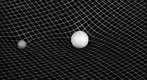 Gravity visualized as bending of space-time.